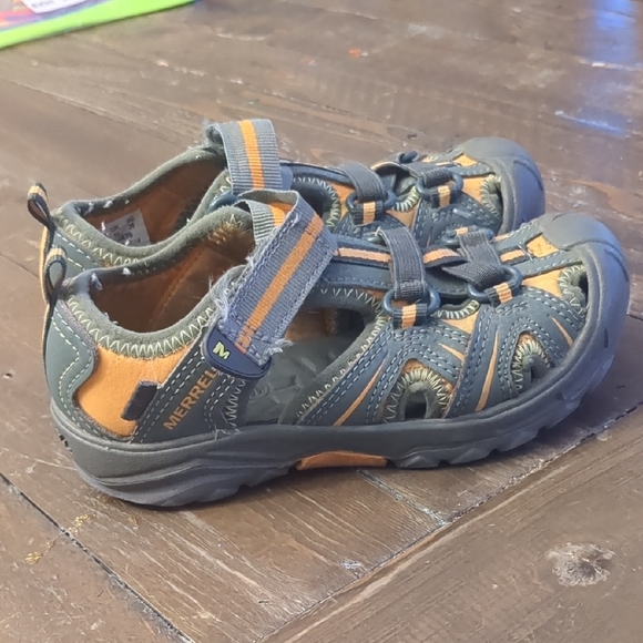 Merrell preschool boys Outdoor Sandals - Gray and Orange - Picture 1 of 5